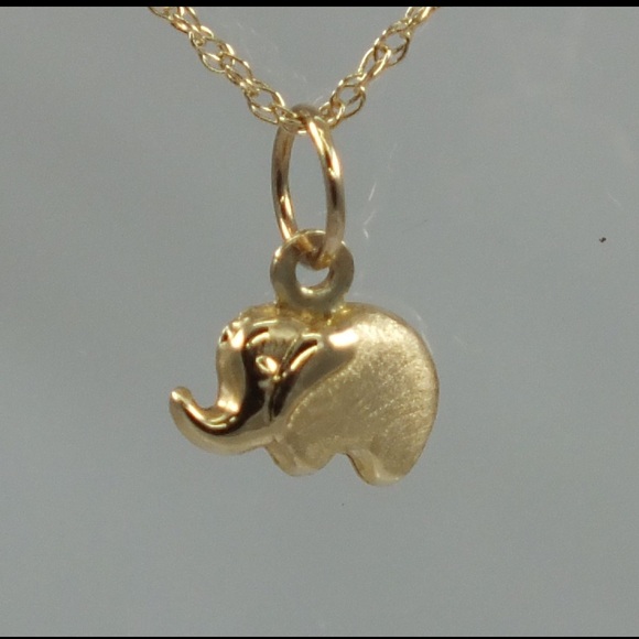 Handmade Good luck pedant. 14k Solid Gold Elephant Pedant - Picture 1 of 4
